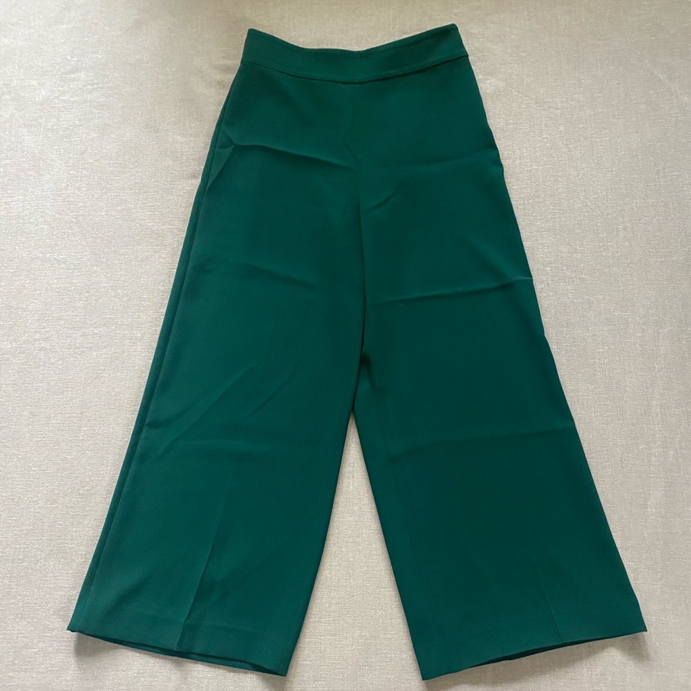 Zara Wide Leg Pants in Deep Green